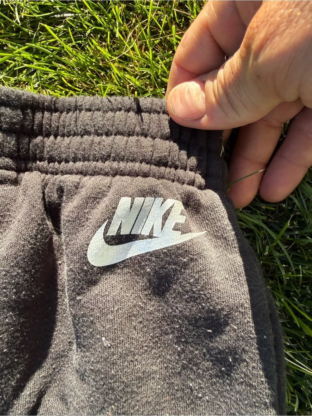Nike Kids Black Jogger Sweatpants with White Logo